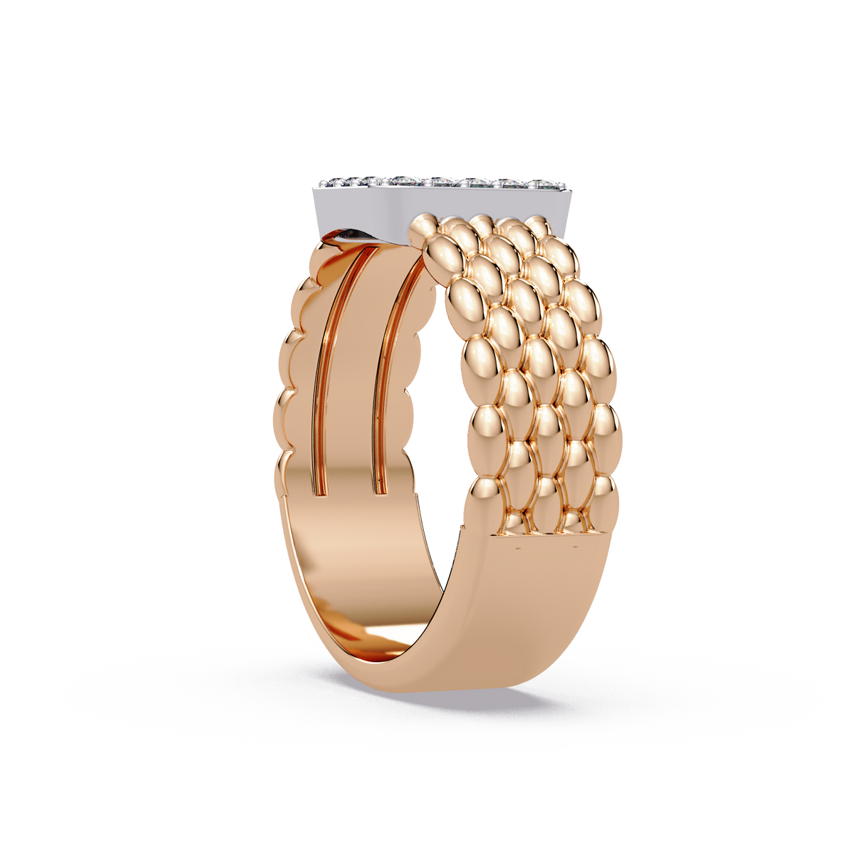 Beaded Square Pave Band