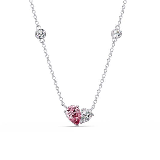 Pink Pear Duet Chain Pendant