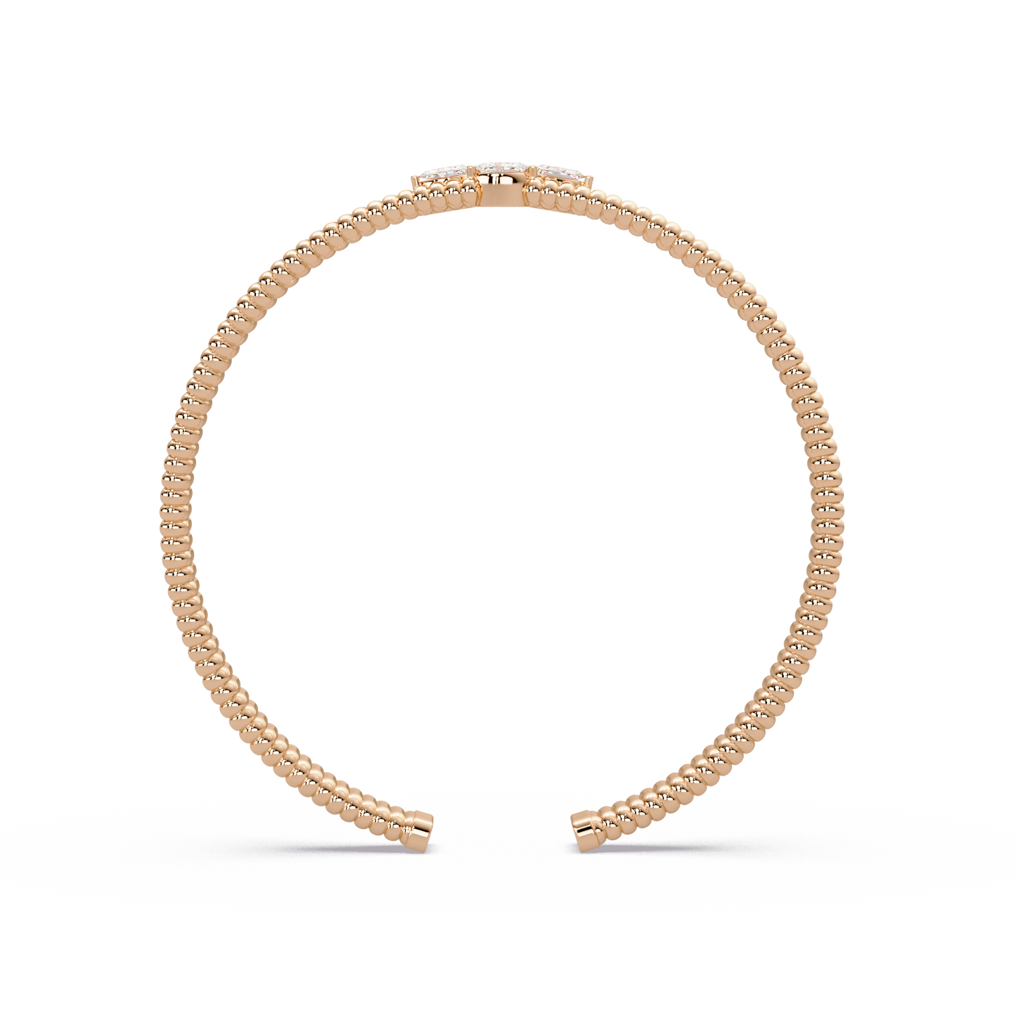 Ribbed Marquise Cuff Bangle