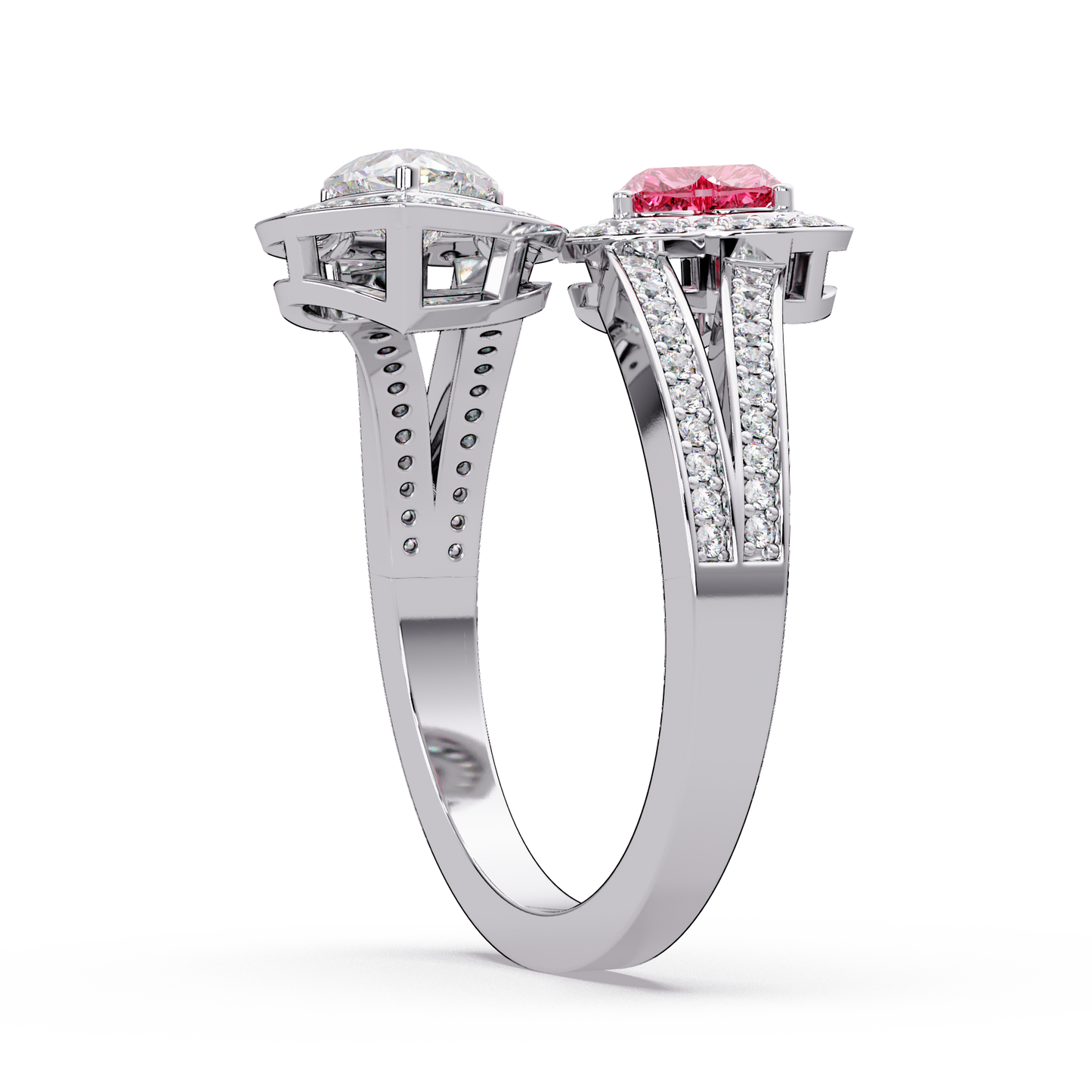 Entwined Heart Halo Ring