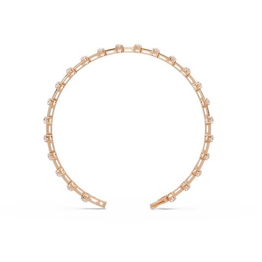 Round Diamond Station Bangle