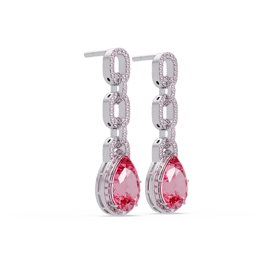 Pave Link Pear Earrings