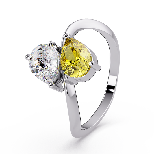 Yellow Diamond Duet Ring