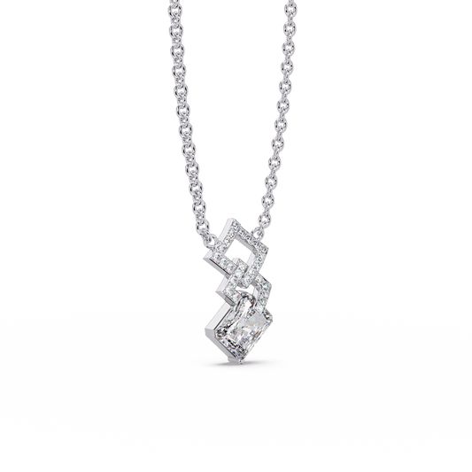 Interlaced Deco Geometry Chain Pendant