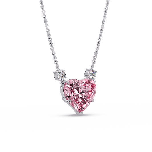 Pink Heart Halo Chain Pendant