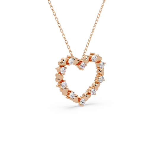Heartbeat Diamond Outline Chain Pendant
