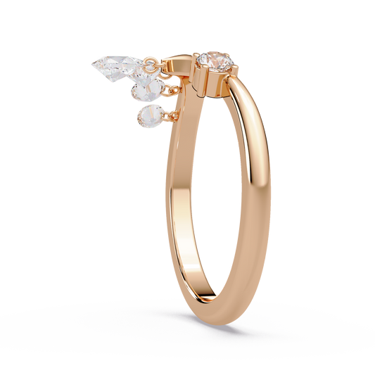 Hanging Diamond Drop Ring