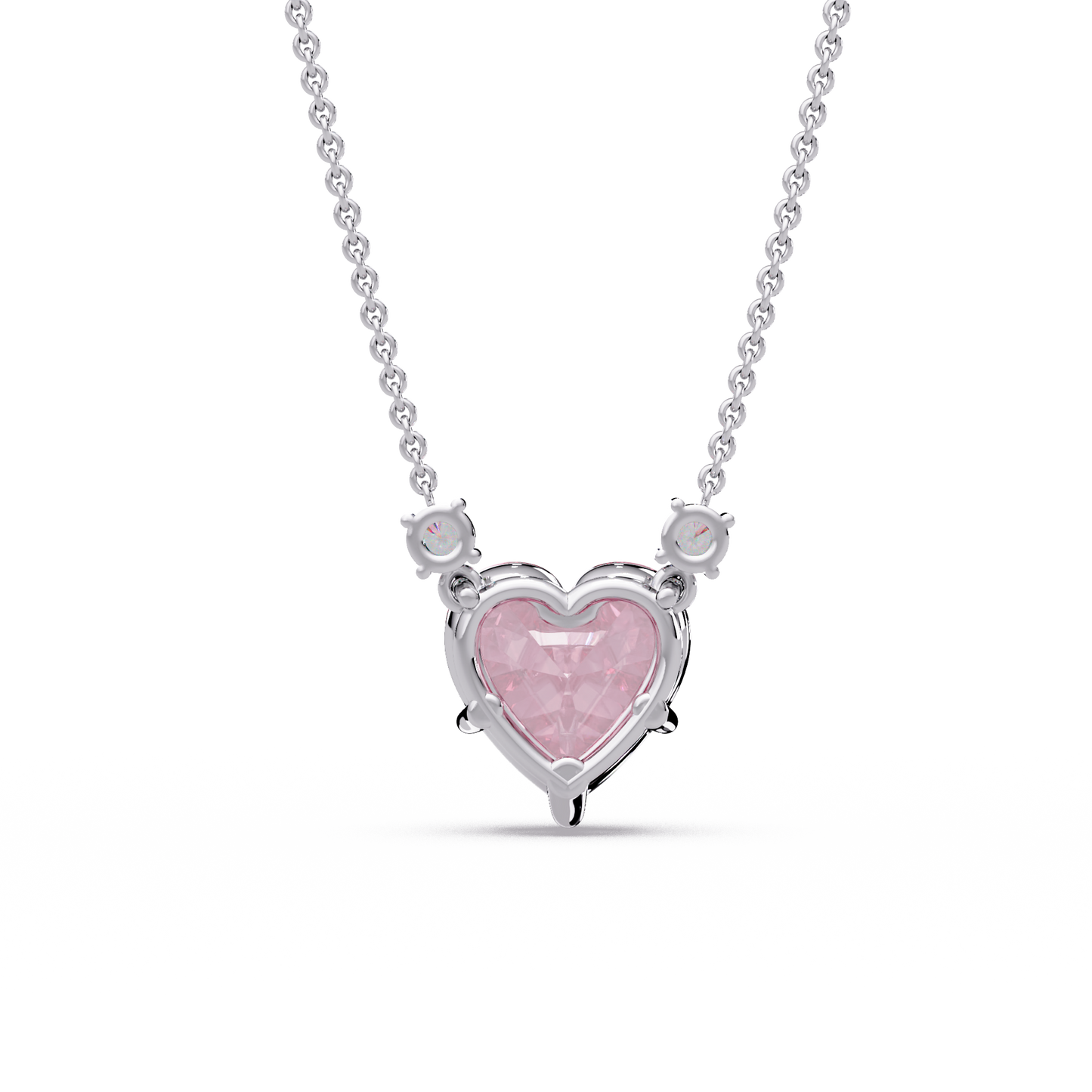 Pink Heart Halo Chain Pendant