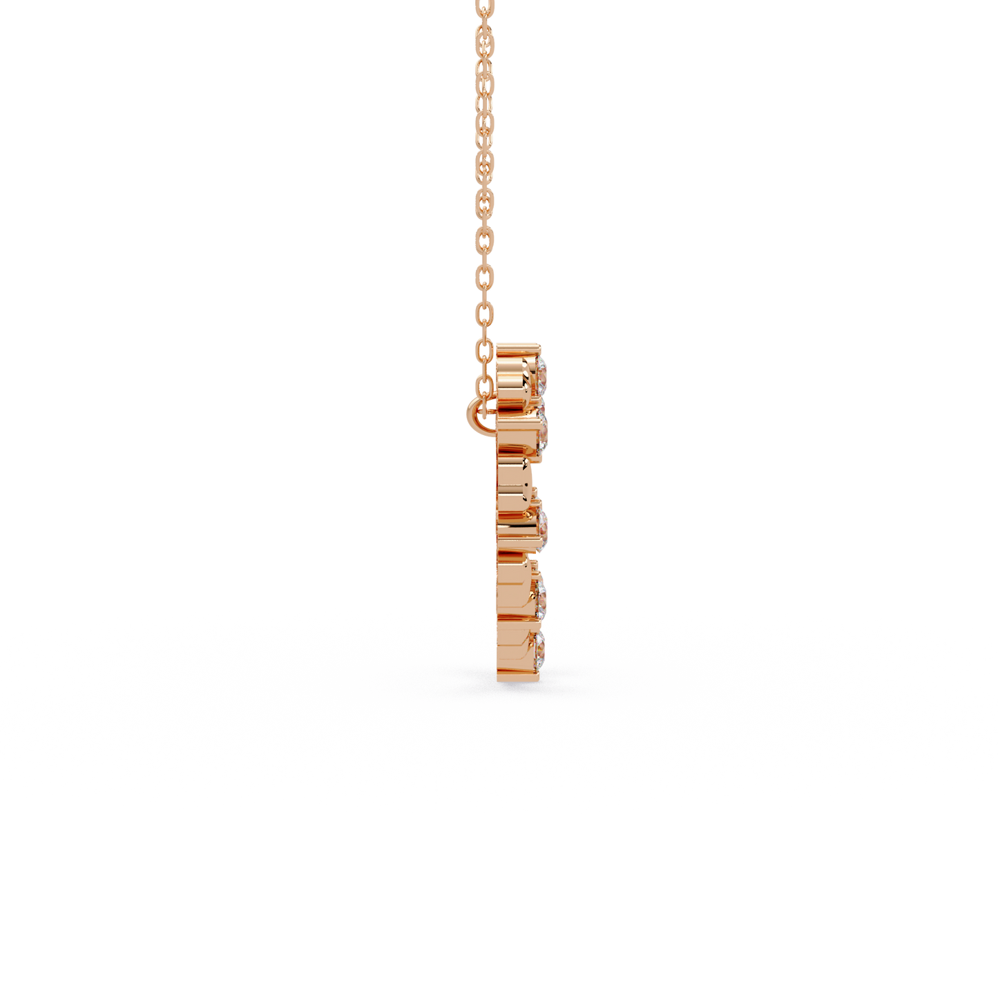Heartbeat Diamond Outline Chain Pendant