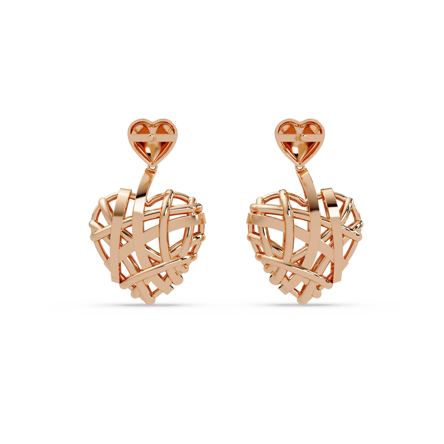 Woven Heart Cascade Earrings