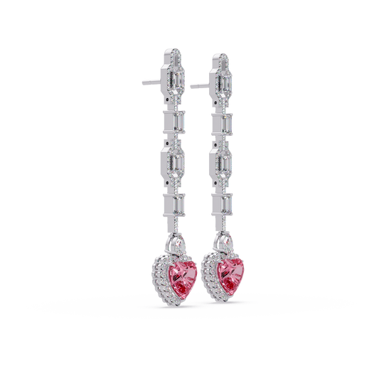 Deco Heart Drop Earrings