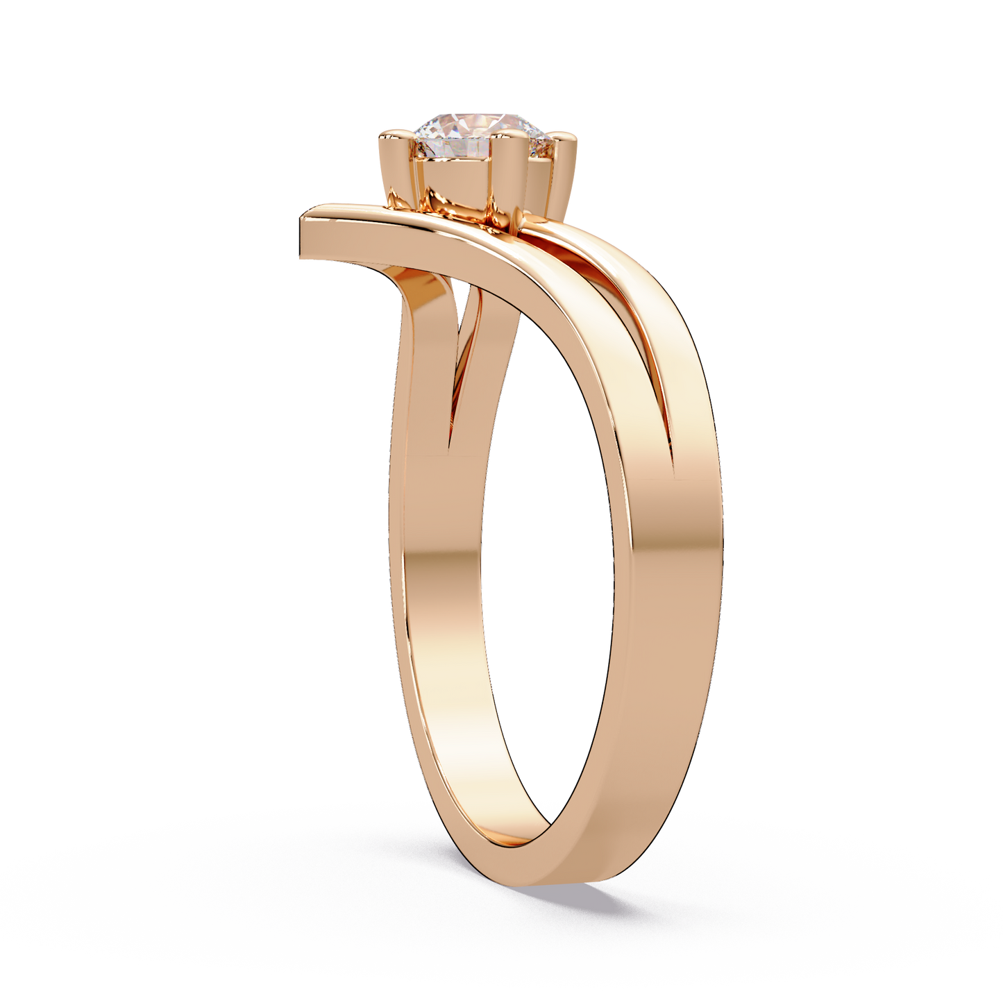 Chevron Peak Solitaire Ring