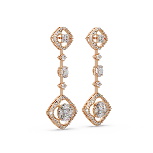 Quatrefoil Cushion Cascade Earrings