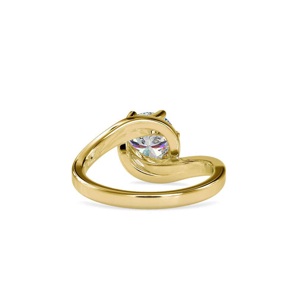 Twisted Leaf Solitaire Ring