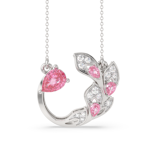 Pink Petal Leaf Necklace