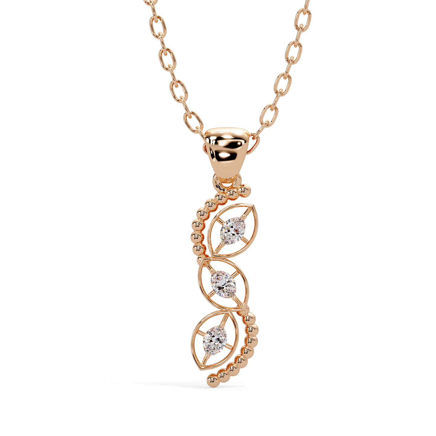 Marquise Vine Drop Pendant - Origine Diamonds lab-grown diamond jewellery