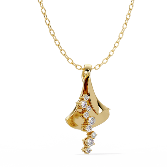 Calla Lily Diamond Pendant