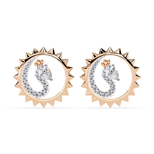 Sunburst Peacock Studs