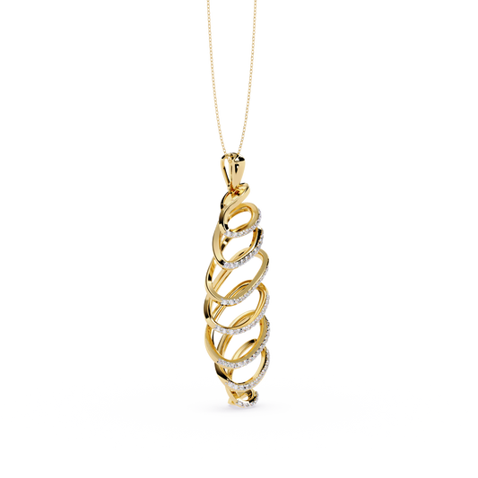 Spiral Cage Diamond Pendant