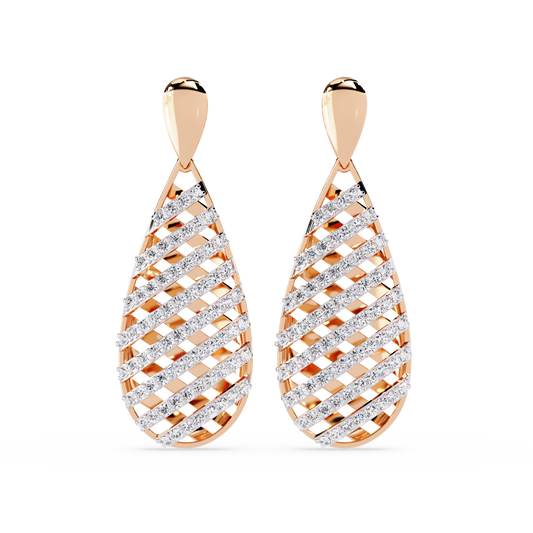 Lattice Teardrop Drop Earrings