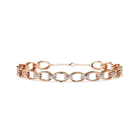 Oval Link Diamond Bracelet