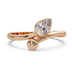 Bezelled Pear Solitaire Ring