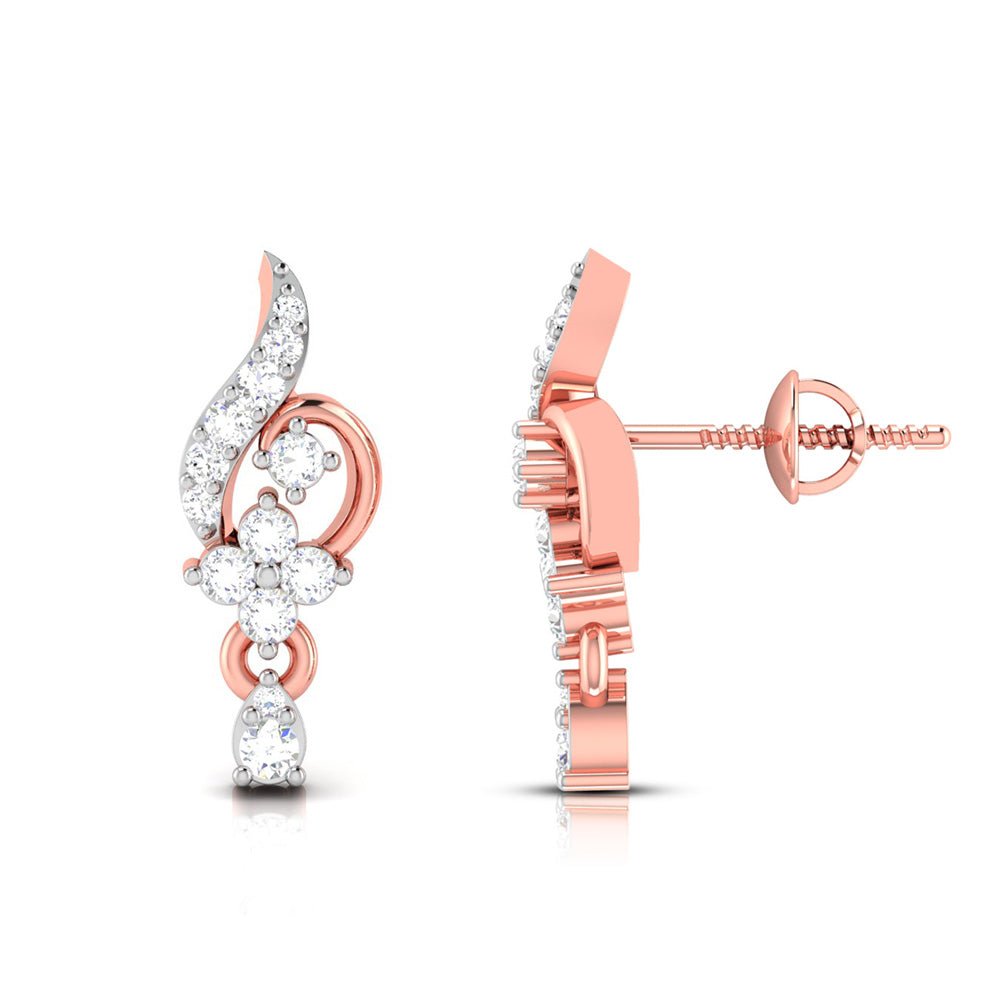 Swirl Blossom Drop Earrings - Origine Diamonds lab-grown diamond jewellery