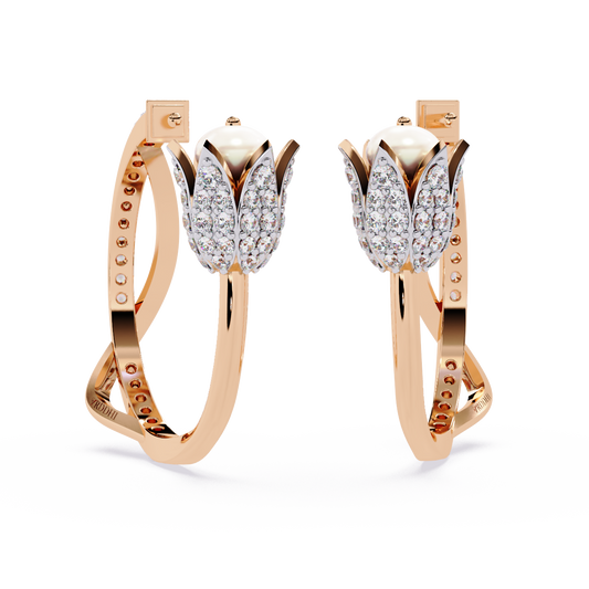 Tulip Bloom Hoop Earrings