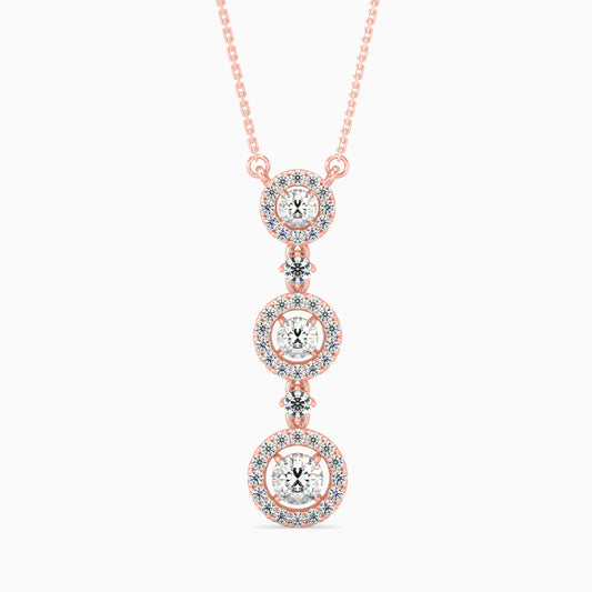 Triple Halo Drop Pendant