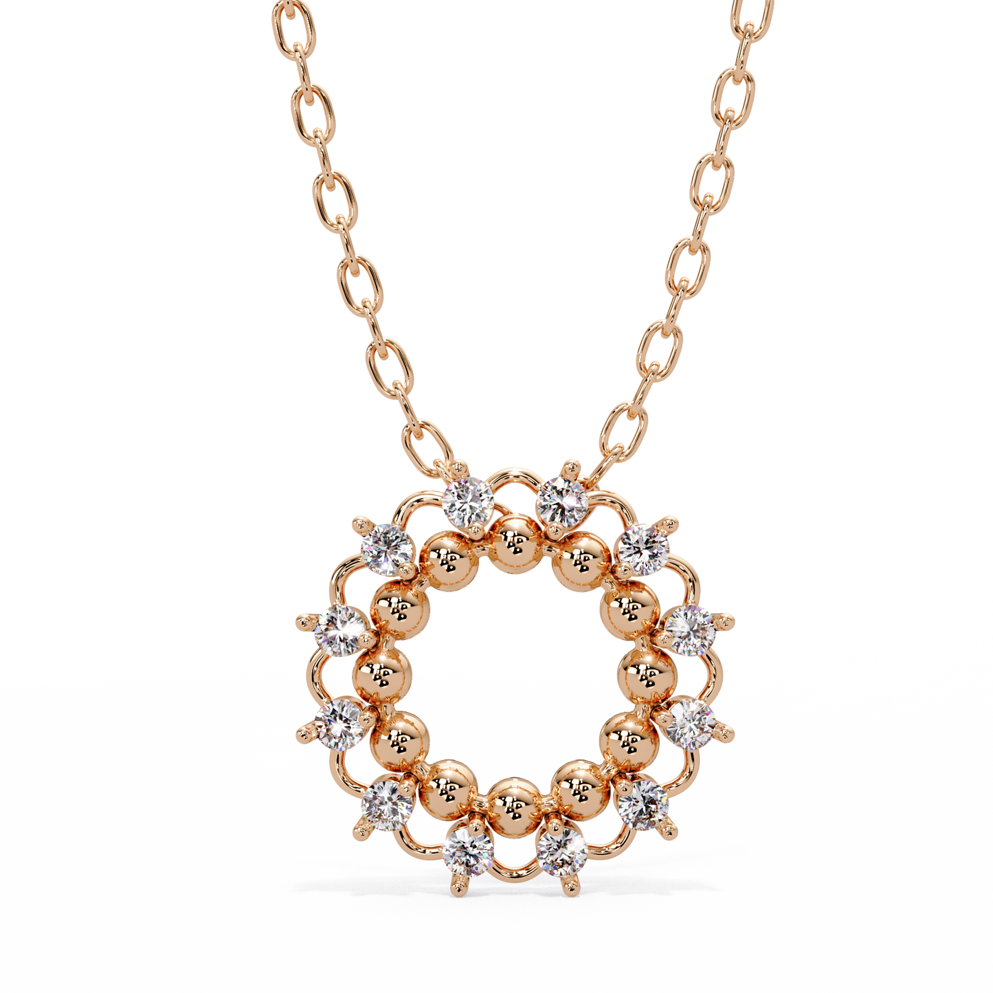 Floral Wreath Circle Pendant - Origine Diamonds lab-grown diamond jewellery