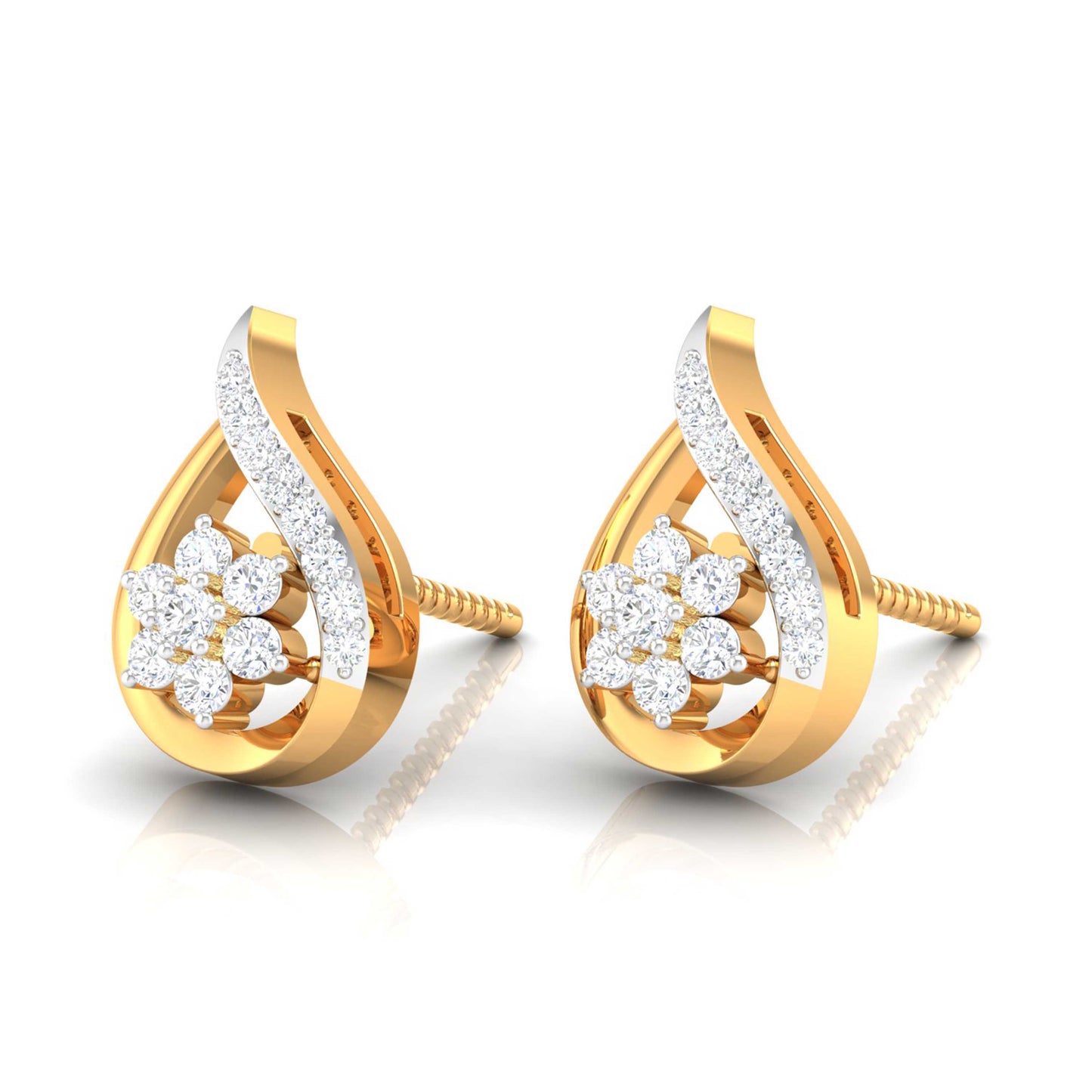 Teardrop Floral Swirl Earrings