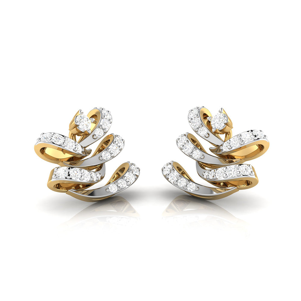 Layered Chevron Diamond Earrings