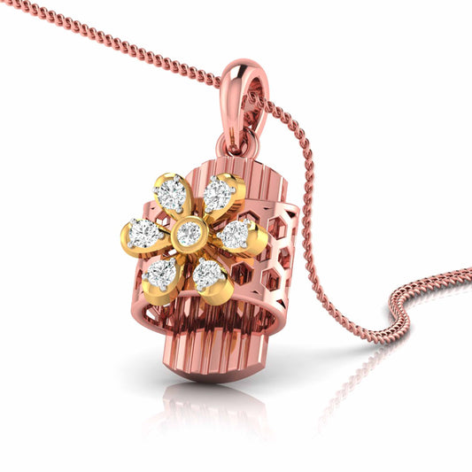 Fluted Bar Blossom Pendant