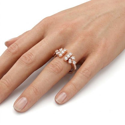 Twin Bloom Diamond Ring