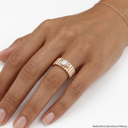Fluted Pear Diamond Band