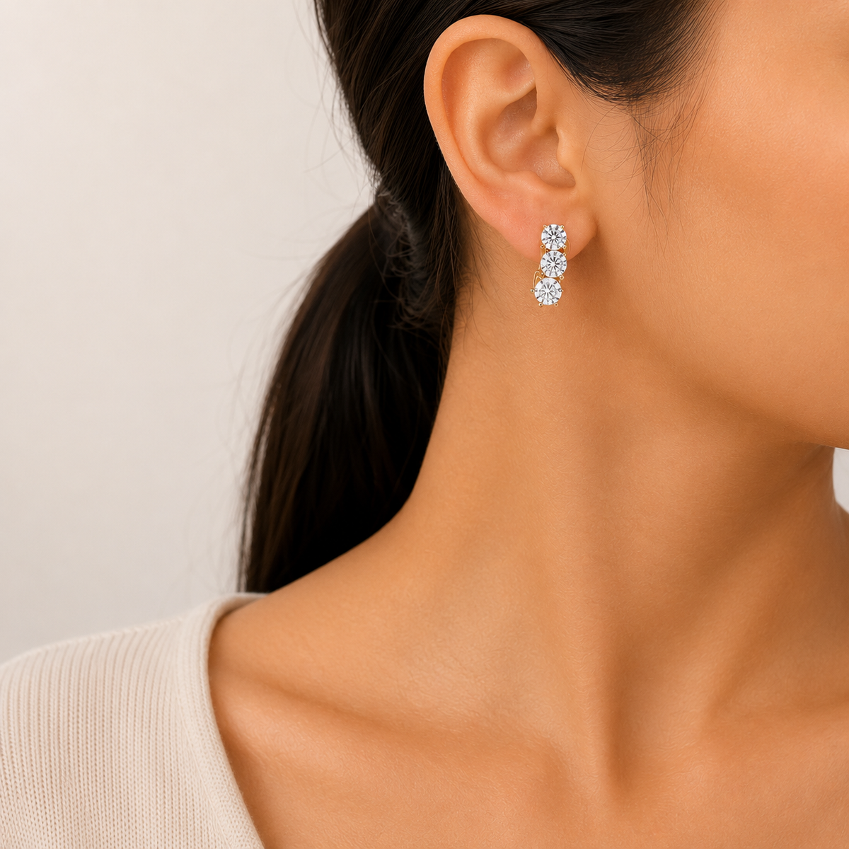 Blossoming Crown Stone Earrings