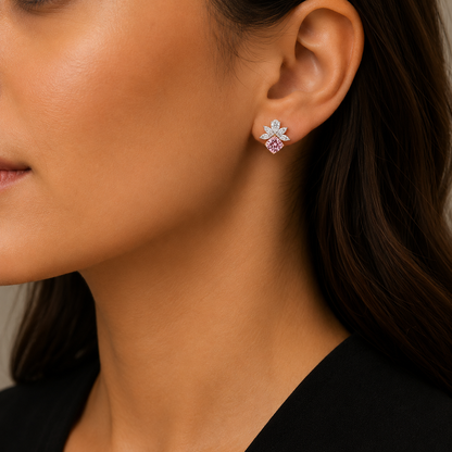 Blossoming Cushion diamond Earrings