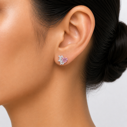 Blossoming Heart Diamond Earrings