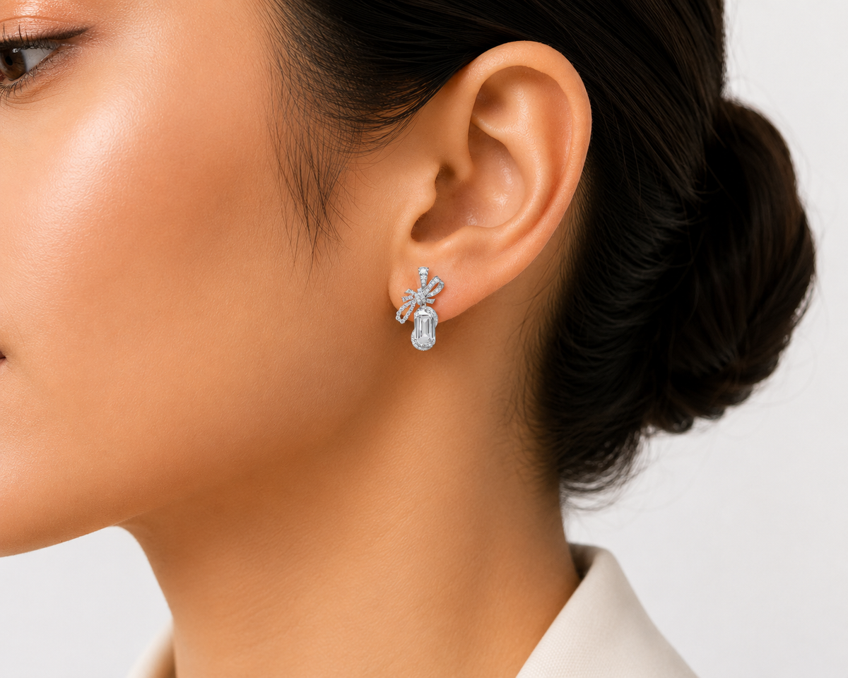 Couture Bow Ribbon Earrings