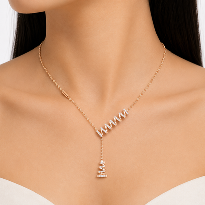Twirling Ribbon Lariat Chain Pendant