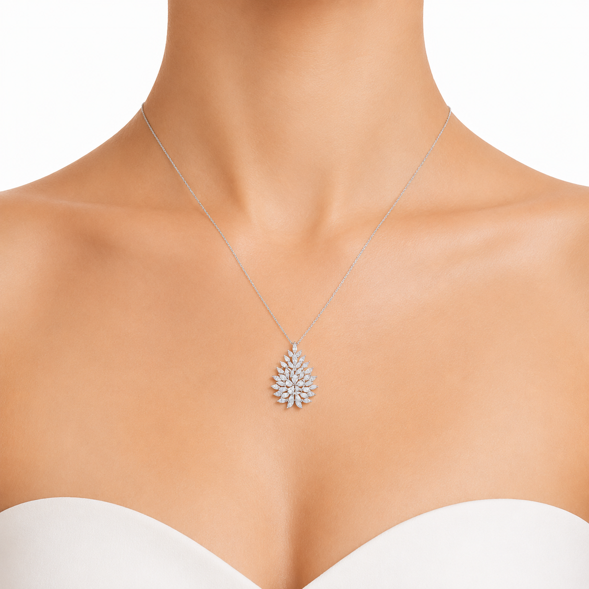 Flourishing Laurel Spray Chain Pendant