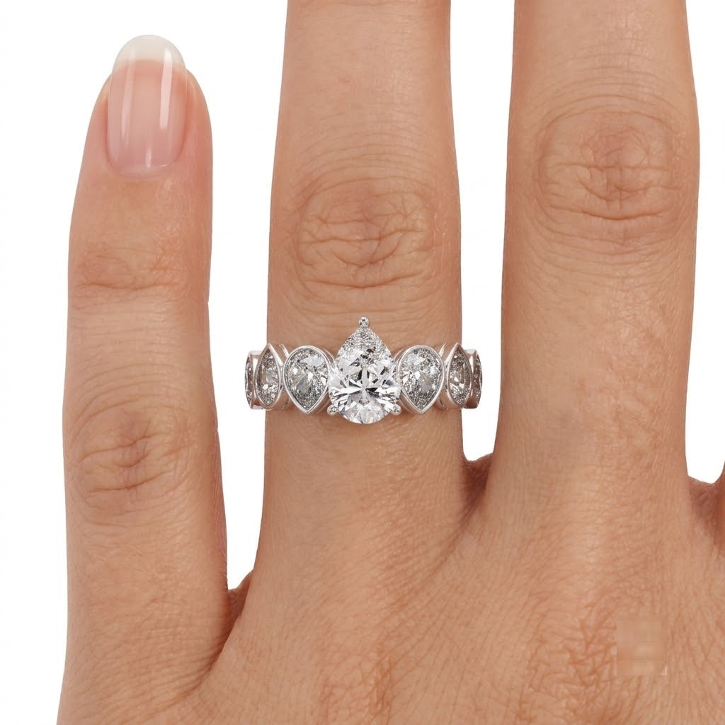 Pear Bezel Eternity Ring