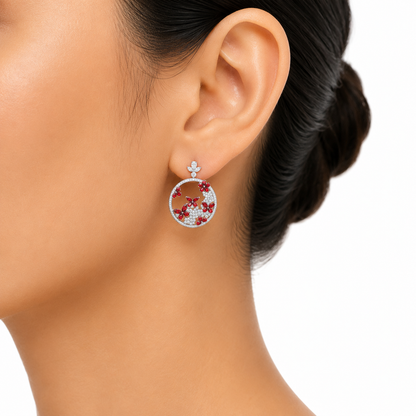 Garden Hoop Petal Earrings