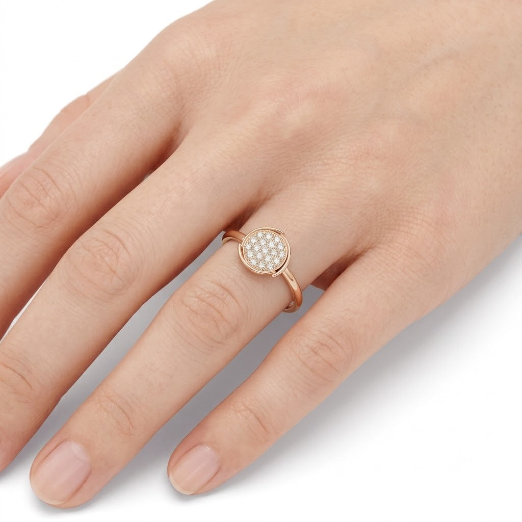 Round Pave Disc Ring