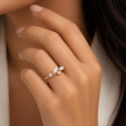Marquise Spray Diamond Ring