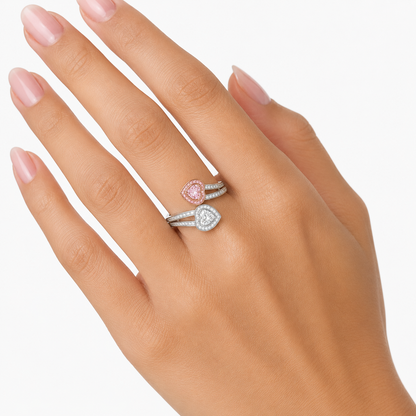 Entwined Heart Halo Ring