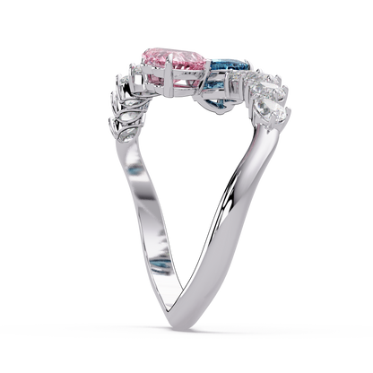 Sky Rose Heart Ring