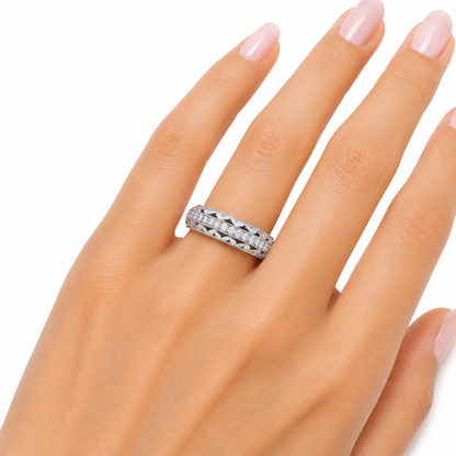 Milgrain Leaf Eternity Band