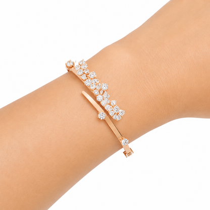 Mixed Cluster Cuff Bangle