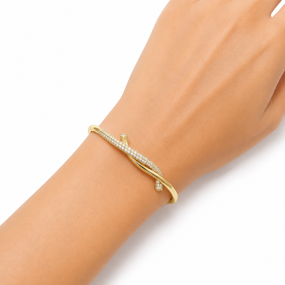 Pave Knot Diamond Bangle